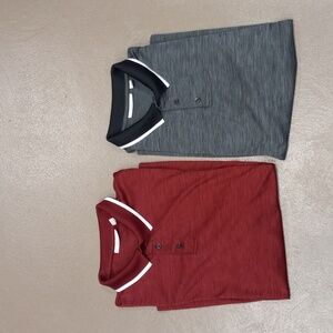 PERRY ELLIS PORTFOLIO POLO SHIRTS GRAY AND BURGUNDY